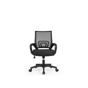 Chaise de bureau ergonomique noire, dossier en maille, pivotante et réglable en hauteur