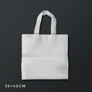 Lot de 50 sacs non tissé blanc 20×30cm, personnalisable – Sac shopping publicitaire réutilisable et résistant jumi