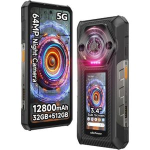 OUKITEL Armor 30 Pro Telephone Portable Incassable 5G Double Écran, 32GB+512GB/2TB, 6,95" FHD+ 120Hz+3,4" Écran Secondaire, 12800mAh 66W, 50MP+64MP+32MP, Android 14 Smartphone Incassable, WiFi 6E/NFC