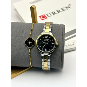 Chic Montre Dame Avec Bracelet Fond Noir 