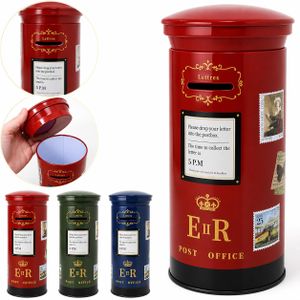Tirelire Boîte aux Lettres Vintage en Métal – Coffre à Épargne Décoratif avec Fente pour Pièces et Billets