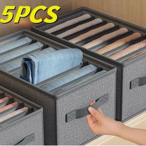 General Lot de 5 organiseurs de placard pour vêtements – Boîte de rangement pour pantalons et jeans / Organiseur de tiroirs