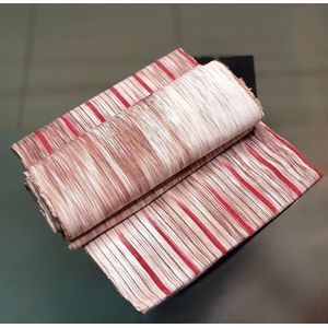 Pagne Tissé Artisanal Burkinabè Dan Fani – Modèle à Rayure - Rouge bordeau / Blanc