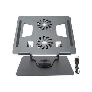 Supports d'ordinateur portable en métal avec ventilateur de refroidissement Radiateur - Gris