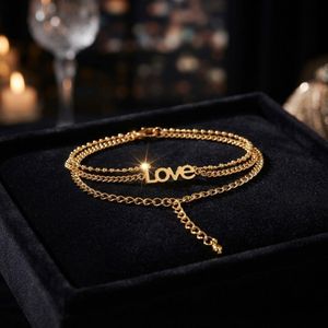 Bracelet Love à Triple Rang pour Femme en Acier Inoxydable -Doré
