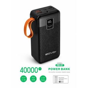 SOVO Power Bank 40 000 mAh (Modèle PD-27) – Une autonomie exceptionnelle pour rester connecté partout !