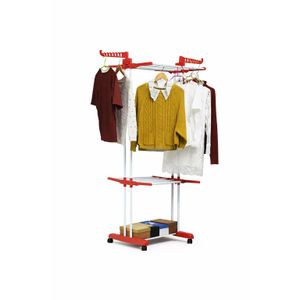 Étendoir à Linge Multifonction Pliable – Portant à Vêtements avec Roulettes – Grande Capacité 50Kg