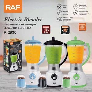 RAF Blender Électrique 2-en-1 - Bol 1.5L - 450W - R.2930 - Inox & Blanc