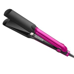 Fer à lisser professionnel avec réglage de température LED à 4 niveaux - Rose/Noir