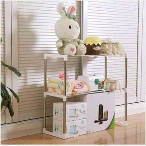 Étagère en acier inoxydable à 2 niveaux, extensible