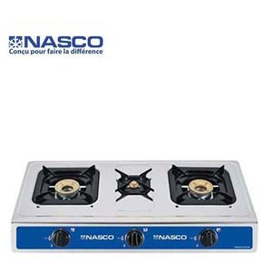 Nasco Rechaud À Gaz - 3 Feux – Blanc - Garantie 3 Mois
