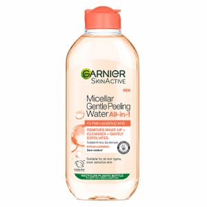 Garnier  SkinActive Eau Micellaire Exfoliante Douce 400ml – Démaquillant Visage Yeux Lèvres – 1% PHA + Acide Glycolique – Nettoie, Exfolie et Illumine