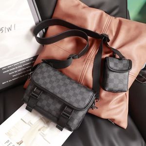 Mode Sacoche Homme Motif Carreaux + Pochette