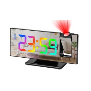 Horloge Numérique LED Projection - Réveil à Projection Plafond Heure,Horloge Digitale avec Ecran Miroir