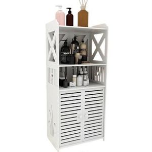 Étagère de Rangement Multifonctionnelle - Meuble Colonne Blanc pour Salle de Bain et Cuisine
