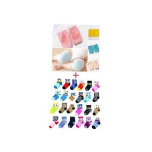 Partagez ce produit    HD (24 Paires) Chaussette Bébé Fille Et Garçon En Coton Avec 03 Genouillères Bébé