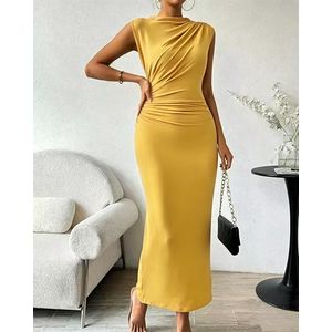 Robe ajustée pour femmes à la mode avec fente arrière et jupe longue en tricot, Robes de soirée, Robes de fête
