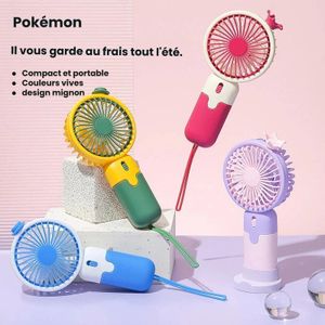 Mini Ventilateur Portable Mignon,2-en-1 Main/Bureau,Fonction Support de Téléphone,Rechargeable Type-C,Ventilateur Portable pour Voyage & Bureau