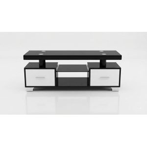 Table Television Salon, Meuble TV Moderne, Meuble TV for Chambre à Coucher, Centre de Divertissement avec Armoire de Rangement, Console TV en Bois