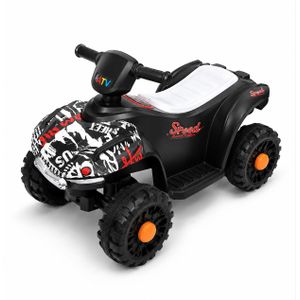 Mini Quad Porteur pour Enfants de 6 mois à 3 ans – Voiture à Pousser 4 Roues – Design Sportif Noir & Blanc