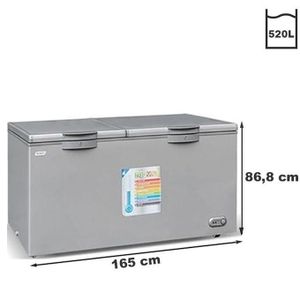 SMART TECHNOLOGY Congélateur Horizontal STCC-640 - 520 L - Gris -  Garantie 24 Mois