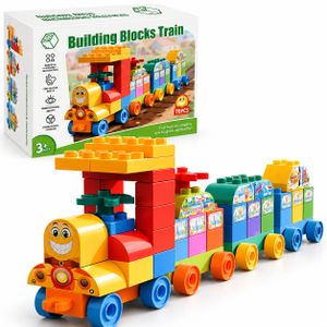 Grand Ensemble de Blocs de Construction Train Coloré pour Apprentissage Éducatif