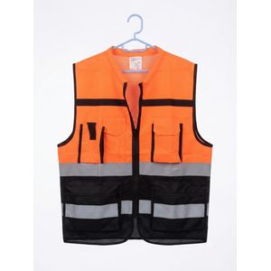 Gilet de Sécurité Haute Visibilité Premium avec Bandes Réfléchissantes – Multi-Poches, Fermeture Zippée, Respirant – Idéal pour Chantier, BTP, Sécurité, Transport et Travaux Professionnels