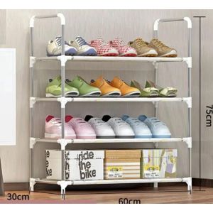 Étagère de Rangement Modulable 5 Niveaux - Tiges en Fer - Blanc - Pour Maison et Bureau