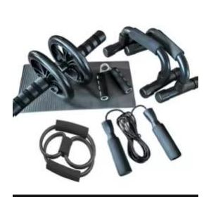Kit D’Entraînement Complet – Roue Abdominale Ab Wheel, Push-Up Bar De Pompes, Tapis De Genoux ,Corde à Sauter , Poignée De Musculation, Et Plus !