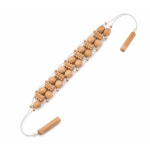Rouleau de Massage en Bois pour le Dos avec Corde – Outil de Massage Corporel et Relaxation