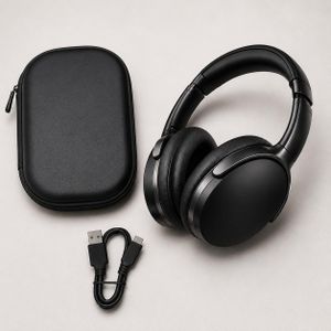 Casque Bluetooth Premium avec un étui de transport rigide - noir 