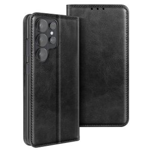  Etui à Rabat En Cuir Compatible Samsung Galaxy S26 Ultra  Avec 1Antichoc- Noir