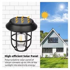 Agréable Applique Murale Solaire LED 3 En 1 En Tungstène, Luminaire Décoratif D'Extérieur, Idéal Pour Une Pelouse Et Jardin