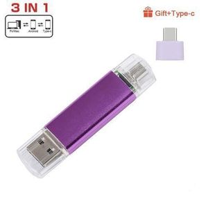 Fast Clé USB 3-en-1 Rotative 128G – Violet
