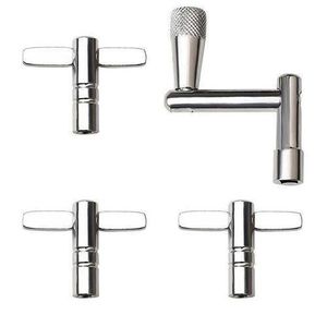Clé de batterie universelle, outil de matériel de percussion, accordeur universel pour batteries acoustiques et électroniques,de réglage de robuste (quadrilatère), clé carrée standard en métal 5 mm pour, clé de service à poignée en T pour meubles - Argent