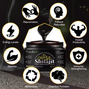Shilajit Pur de l'Himalaya Acentialabs - Résine Naturelle 60g - Énergie, Immunité et Concentration - 800mg par dose