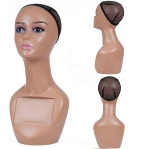 chic Modèle Tête De Mannequin Long Buste Vitrine -Perruque- Exposition Salon De Beauté Avec Cadre