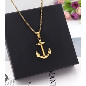 Fashion All Longue Chaine  Homme pendentif  Arc de bateau 60cm  , Doré idéal cadeau pour saint valentin,  anniversaire,  mariage 