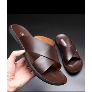 Sandales de plage d'été pour hommes en cuir microfibre, à bout ouvert, antidérapantes, légères, style coréen, tendance, plates