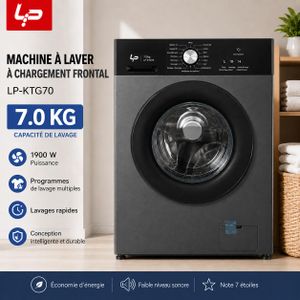 LP Machine à laver à chargement frontal LP-KTG70, grande capacité de 7KG, efficacité énergétique classe A, 16 programmes de lavage, garantie de 12 mois
