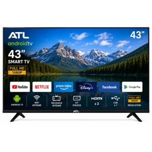 ATL Télévision 43 Pouces Android Smart TV – Full HD 1080p avec Décodeur Intégré