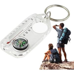 Équipement de plein air : thermomètre, boussole, loupe, porte-clés, boussole, mini-boussole portable.
