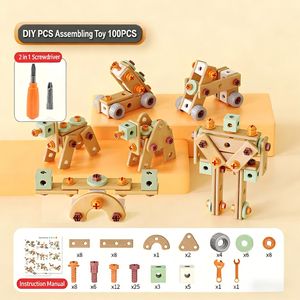STY Enfants 100 pièces manuel vis outil Toy Set DIY démontage et assemblage blocs de construction pour les enfants 3+