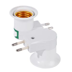 Bases de lampes E27 Support de base de lampe LED avec interrupteur marche/arrêt, douille d'ampoule LED avec prise UE pour chevet, adaptateur E27 vers prise UE