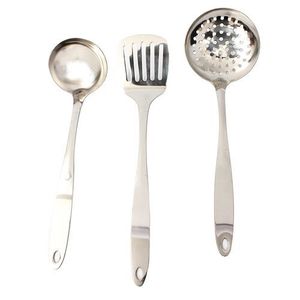 Lot De 3 Spatules ( Louche, Ecumoir,  Spatule à Fente) - Gris