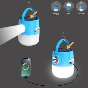 Lampe Solaire Portable Rechargeable Acefly ACE-071 15W – Avec Torche Intégrée 10W, Panneau Solaire, Recharge USB, Crochet de Suspension & Autonomie 3 à 7 Heures Pour Camping & Maison