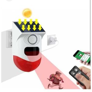 Spot Alarme Solaire Extérieure Intelligente – Sirène Puissante avec Détecteur de Mouvement & Télécommande – Sécurité Maison 24h/24