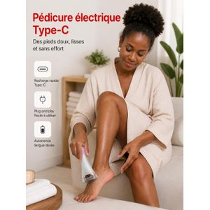 Article  Ponceuse Électrique Pieds Rechargeable Type-C MYB-118 – Élimination Callosités & Peaux Mortes