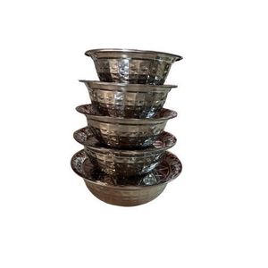 Lot De 05 Assiettes  À Couvercle -argent