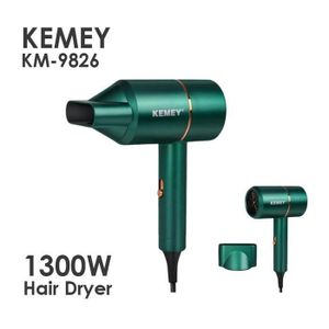 Sèche-Cheveux Pliable KEMEY KM-9826 - Mini Hair Dryer 650W - Moteur Rapide 1800RPM - Ions Négatifs Anti-Frisottis - Léger, Portable, Pliable - Garantie 6 Mois